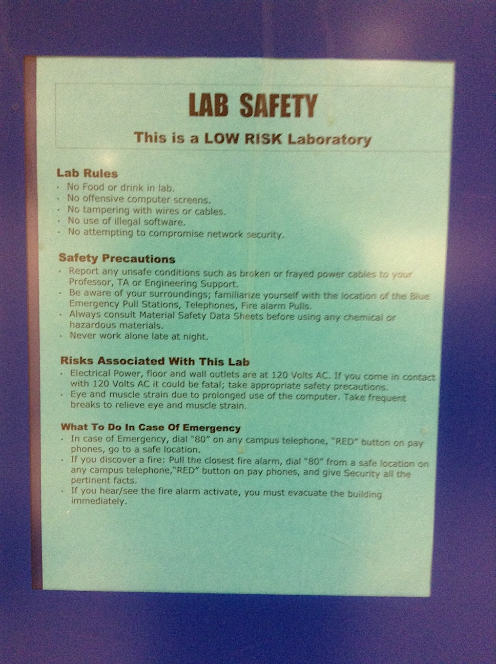 Low Risk Lab Poster image (green)