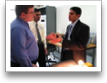 Alumnus G. Leask with S. Rizvi & U. Dossani, 